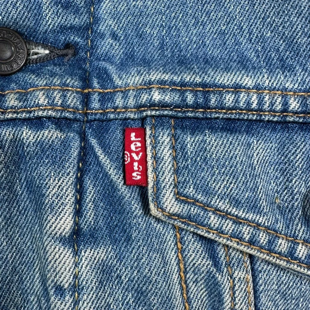 Vintage Levis Mens Sherpa Lined Denim Trucker Jacket Blue Medium 705980026 - Picture 4 of 6